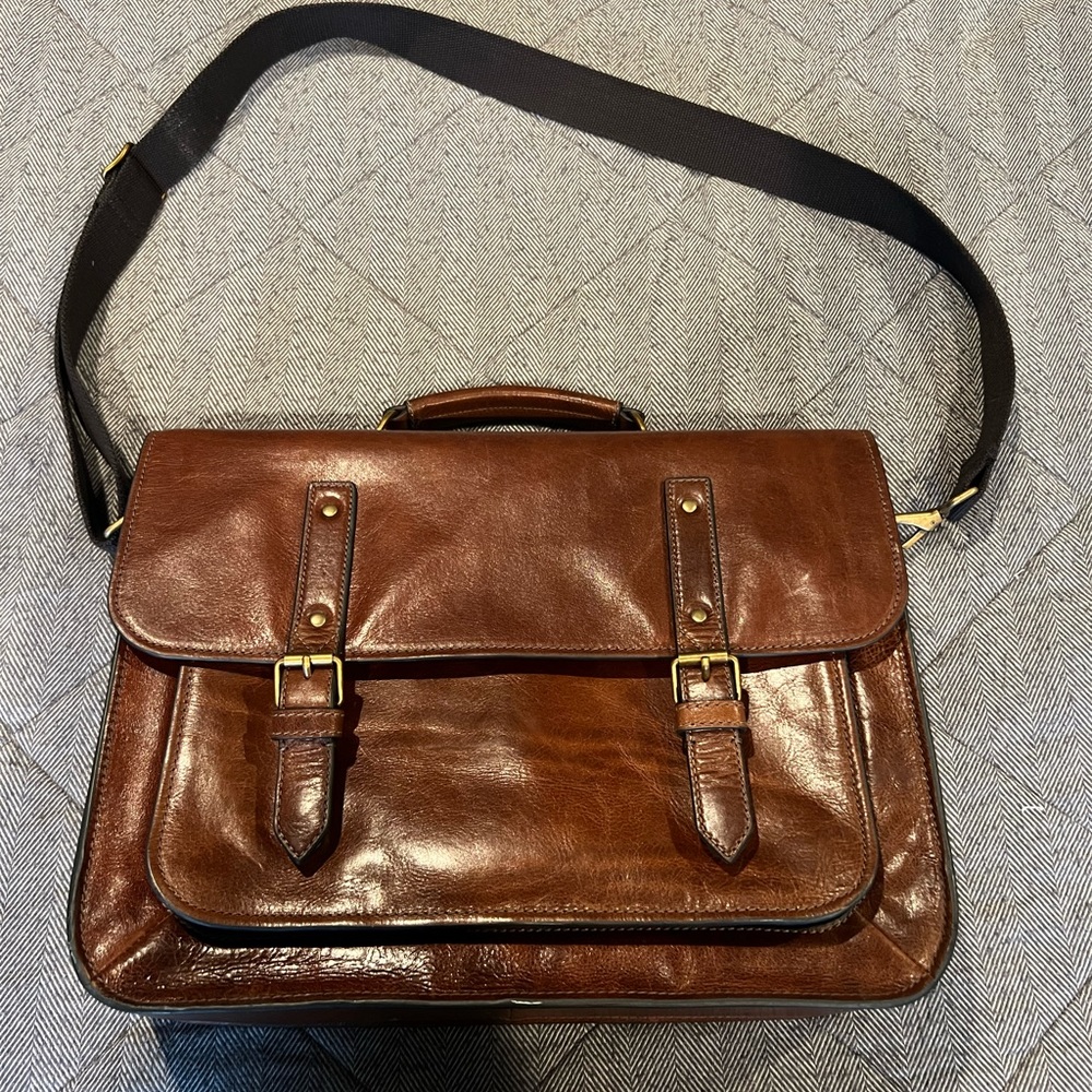 Fossil Leather Messenger Bag